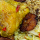 Curried Chicken with Coconut Rice Beans Cabbage