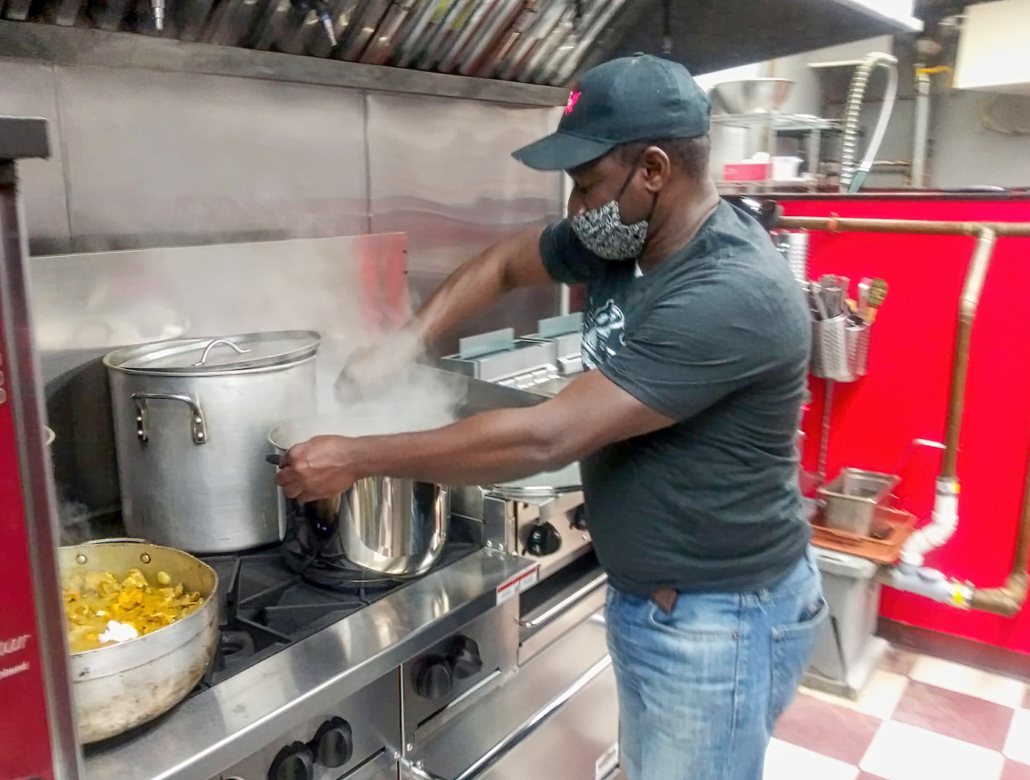Chef Ronny B prepares the best BBQ and jerk in the Berkshires
